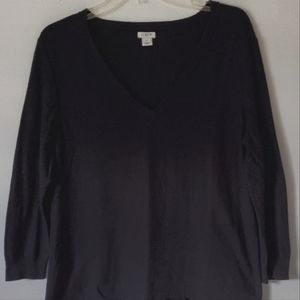 J.Crew/ Black Top with Tassles On Bottom